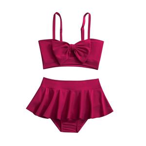 Ensemble <span class=keywords><strong>de</strong></span> maillots <span class=keywords><strong>de</strong></span> <span class=keywords><strong>bain</strong></span> pour enfants et parents, jupe à volants <span class=keywords><strong>de</strong></span> couleur unie, maillot <span class=keywords><strong>de</strong></span> <span class=keywords><strong>bain</strong></span> pour enfants - Product Image 4