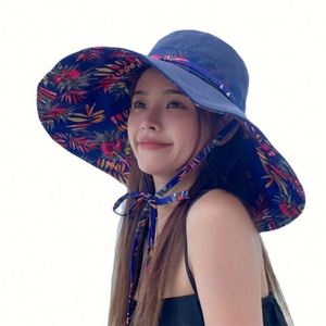 หมวกกันแดดแฟชั่นฤดูร้อนสำหรับผู้หญิง ลายปัก 3 มิติ ปีกกว้าง ลายชาวประมง เหมาะสำหรับชายหาดและกิจกรรมกลางแจ้ง - Product Image 2