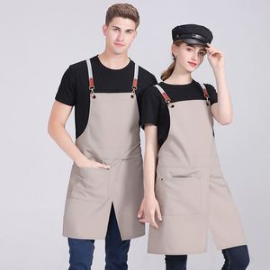 Nouvelle conception Tablier de travail sans manches en toile à bretelles avec ourlet fendu pour le nail art, la beauté, la peinture, les restaurants occidentaux, les cafés, durable - Product Image 1