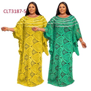 New Fashion African Plus Size <strong>Ladies</strong> <strong>Cord</strong> Lace Embroidery Dress Temperament Long <strong>Skirt</strong> - Product Image 5