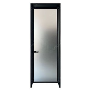 Porte <span class=keywords><strong>de</strong></span> sécurité à battant en verre économique <span class=keywords><strong>cadre</strong></span> en aluminium intérieur insonorisé porte en verre battante moderne pour bureau cuisine <span class=keywords><strong>toilette</strong></span> - Product Image 5