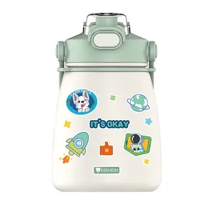 Edelstahl 950 ml Kinder Thermoskanne Doppelwand Kinder Thermischer Vakuum isoliert im Freien Baby-Schule Wasserspülen Thermoskanne