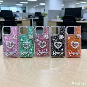 Coque <span class=keywords><strong>de</strong></span> <span class=keywords><strong>téléphone</strong></span> portable en marbre miroir pour 11 12 13 14 15 16 17 Pro Max, luxe, diamant, nœud papillon, cœur d'amour, chat mignon KT - Product Image 1