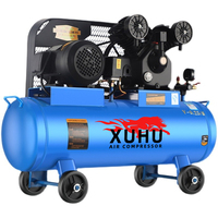 Compresseur d'air à huile à entraînement par courroie 220V 4KW 5.5HP 600L/min 0.8Mpa Industriel 130L 150L Réservoir Pompe portable Moteur pour le travail