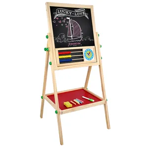 定制二合一可调木制算盘数学磁性书写绘图板儿童早教绘画玩具