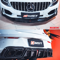 Kit carrosserie pour Mercedes Benz Classe C C250 C300 W205 GTR Style Pare-chocs Aileron de Capot Jupe Latérale Arches de Roue Facelift Auto Parts