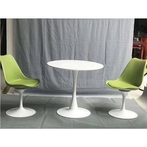 Juego de Mesa de Comedor Redonda con Base de Porcelana y Superficie Sólida de Alta Calidad, Muestra Gratuita - Product Image 3