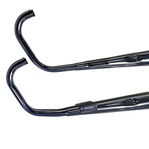 Silenziatore di Scarico CG125 per Moto <span class=keywords><strong>Honda</strong></span> CG125 - Ricambio Retrò Vintage in Acciaio Inox Cromato/Nero - Product Image 2