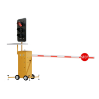 Barrière de chantier portable en acier à commande à distance solaire pour le contrôle des zones de travail