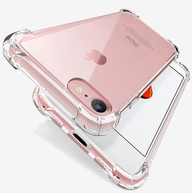Shockproof Silicone Phone Case for iPhone X XS XR 11 12 13 14 15 16 Pro Max 8 7 Plus 6 6S Plus Transparent Protection Back Cover