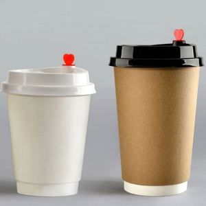 12oz Custom <b>Double</b> <b>Wall</b> Insulated Biodegradable Disposable Kraft Paper <b>Cup</b> Eco-Friendly <b>Coffee</b> <b>Cups</b> to Go with Sip Lid Cover - Product Image 3