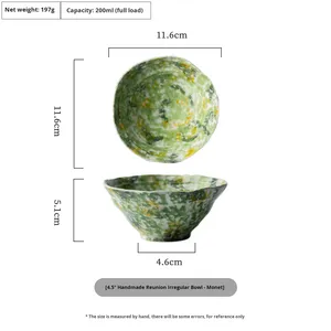 Set di Tazze da Caffè in Ceramica Verde Marmorizzata con Piattino dal Bordo Ondulato per Cerimonia del Tè Minimalista e Uso in Caffetterie Moderne - Product Image 5