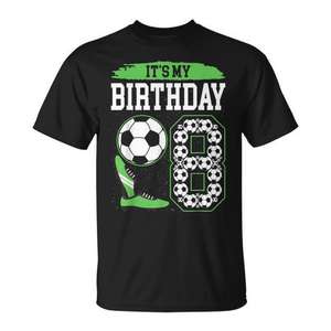Camiseta de Fútbol para Niño de 8 Años, para Fiesta de Cumpleaños, Manga Corta, Cuello Redondo, Impresión Digital, Talla Infantil - Product Image 1