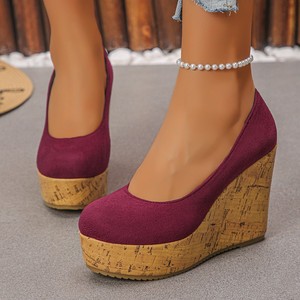 Flats Platform Shoes Bottom Wedge Fashion Thick Sole Flats Autumn Suede Large Size Slip-on Women's Shoes - Product Image 6