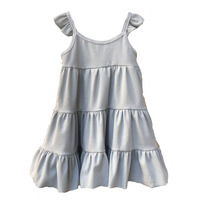 Robe d'été pour bébé fille, en coton côtelé, sans manches, à bretelles, à volants, style vintage, adorable, droite, en dentelle