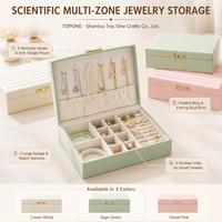 Boîte de rangement portable en cuir PU pour bijoux, avec logo personnalisé, pour bagues, boucles d'oreilles, pendentifs et colliers, vente en gros