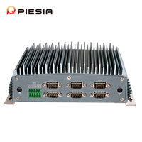 Mini Computadora Industrial Integrada Piesia Celeron J6412, Carcasa Mini PC Sin Ventilador X86 con Doble LAN, 6 COM DB9, 2*DDR4, SSD/WIFI/4G/5G, 1HD/DP