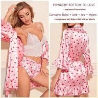 Pyjama d'été transfrontalier sexy et respirant à col en V, taille élastique, vêtements d'intérieur, chemise de nuit rayée en soie imprimé léopard