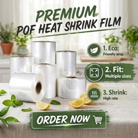 Film rétractable POF certifié ISO9001 pour emballage cadeau de supermarché, 5 couches, haute résistance, souple, pour emballage alimentaire
