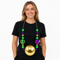 Collier de perles géantes lumineuses LED de 50 pouces pour Mardi Gras, défilés et fêtes