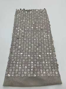 Robe de soirée style évolution pour femme avec <span class=keywords><strong>tissu</strong></span> <span class=keywords><strong>en</strong></span> maille ajourée brodée à sequins, tricoté chaîne extensible, 100 % polyester - Product Image 4