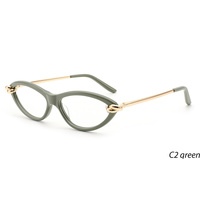 Montures de lunettes œil-de-chat confortables et durables pour femmes, en acétate et métal, lunettes de vue tendance