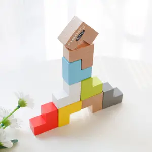 Children Classic Educational Learning Play Wooden Toys Block Wooden 3d Building Blocks puzzle for children