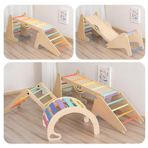 <span class=keywords><strong>CPC</strong></span> CE EN71 Montessori Triangle d'escalade en bois combiné arc-en-ciel Pickler, jouet en bois pour enfants - Product Image 2