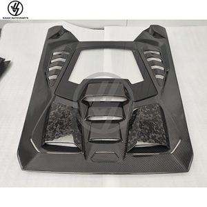 Kit de carrocería de fibra de carbono seca con tejido de sarga brillante estilo Tecnic, parachoques, capó, faldones laterales, escape, modificación/actualización para Lambo Huracán - Product Image 4