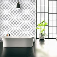 Carreaux de cuisine autocollants 3D blanc pur, effet pelable et collant, pour crédence