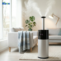 Humidificateur électrique à ultrasons 13L, brume froide et chaude, avec humidistat, veilleuse, fonctionnement silencieux et fonction de minuterie, idéal pour l'hôtellerie