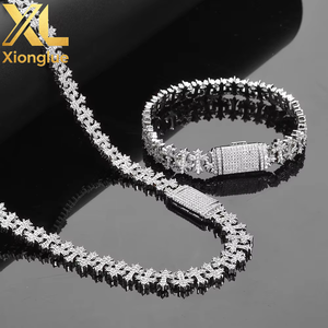 Stylish Flip Cover Cross Maple Leaf Chain Trendy Versatile Zircon Necklace <b>Men</b> High End Jewelry Set - Product Image 4