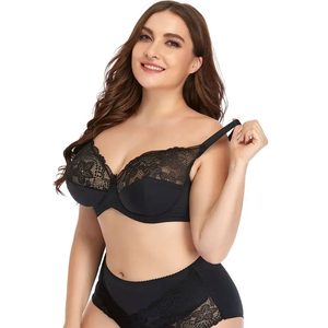 Ensemble de lingerie sexy pour femmes, <span class=keywords><strong>soutien</strong></span>-<span class=keywords><strong>gorge</strong></span> à armatures <span class=keywords><strong>ultra</strong></span>-fin et culotte de bikini, dentelle sans couture, séchage rapide, grande taille - Product Image 3
