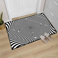 Tapis de porte 3D visuel Tapis et carpettes Tapis de salon Tapis personnalisé Tapis de pied de chaise Blanc Noir Tapis anti-dérapant Paillassons