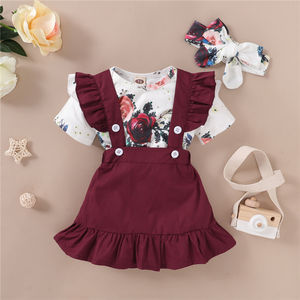 Ensemble court 2 pièces pour fille, vêtements de boutique, combinaison en tricot, robe d'été pour fille, vêtements pour enfant - Product Image 1