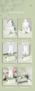 Marchepied pour tout-petits, marchepied antidérapant robuste pour toilettes, marchepied d'apprentissage de la propreté pour enfants, salle de bain et évier - Product Image 6
