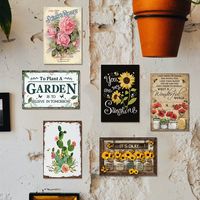 Suministro de fábrica mercado de flores Vintage Retro girasol placas de Metal jardín carteles de chapa arte hogar decorativo regalo cartel