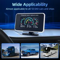 Prix d'usine – Tableau combiné numérique LCD 3-en-1 pour voiture/camion 12V/24V (pression d'huile, tension, température de l'eau) avec capteurs NPT 1/8