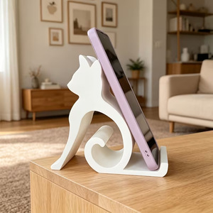 Nouveau support de téléphone transfrontalier en plastique imprimé en 3D, motif chat et chien, décoration de bureau créative et mignonne pour animaux de compagnie, support pour chiot et chaton - Product Image 6