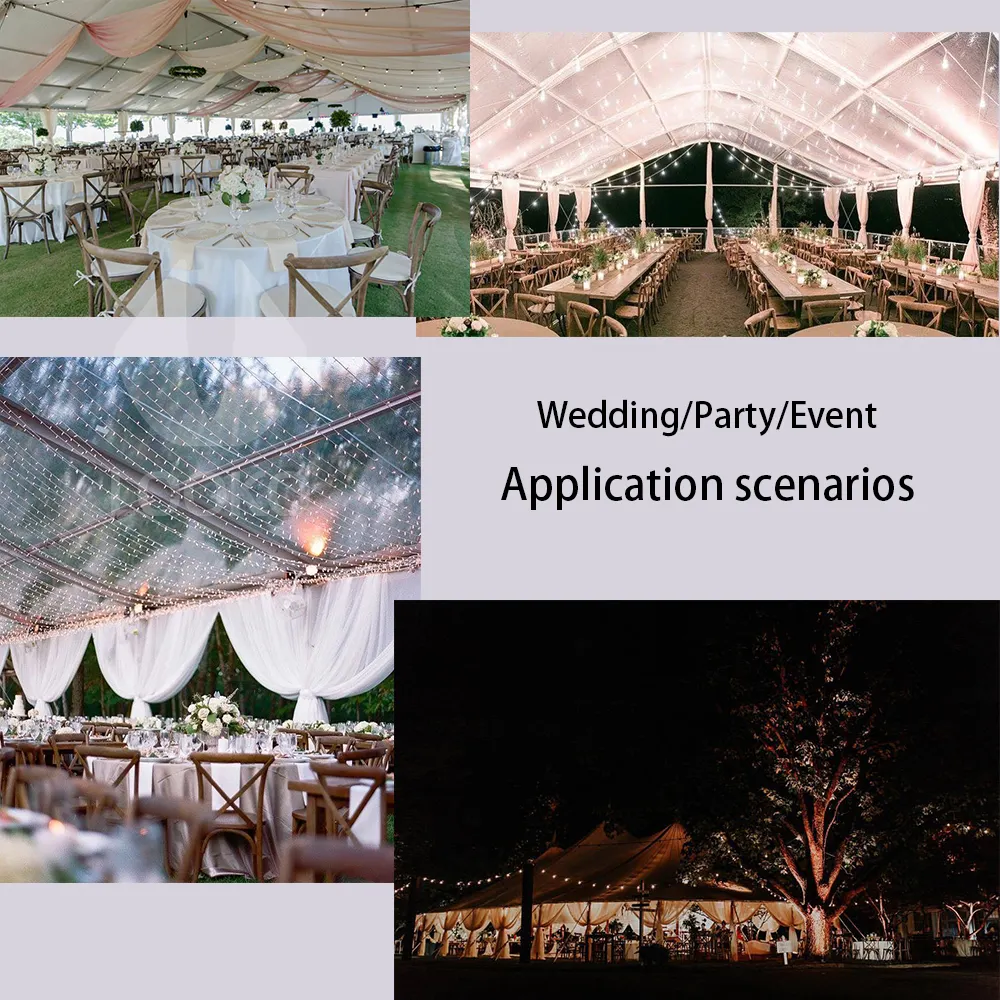 Tenda trasparente elasticizzata per matrimoni in PVC trasparente per esterni di lusso per feste ed eventi