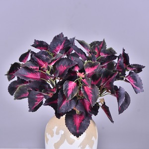 KEWEI T779 Golden Fournisseur Soie Violet Feuilles de <span class=keywords><strong>Basilic</strong></span> Fleurs Artificielles de Haute Qualité pour la Décoration de la Maison de Mariage - Product Image 1