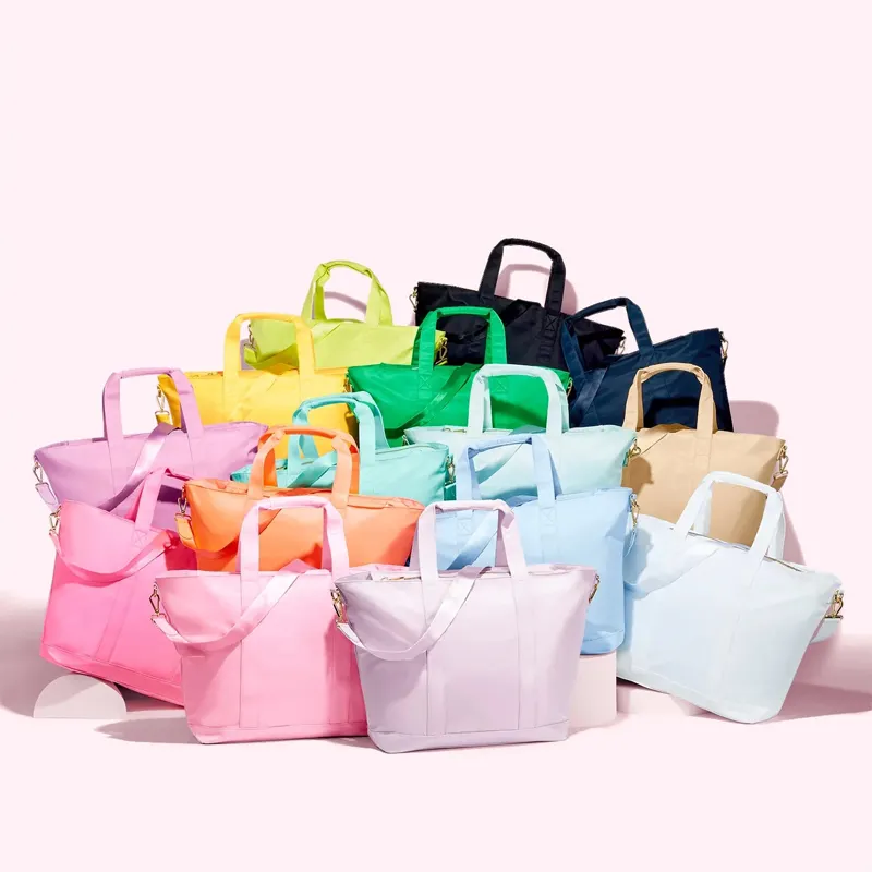 Wholesale Large Sublimation Tote Bags With Strap Nylon Zipper Handbag Blank Tote Bag