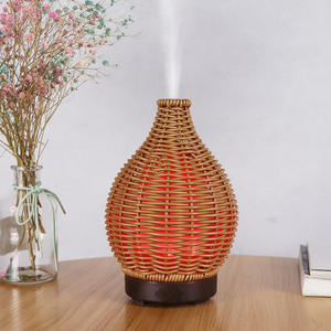 Rattan Aroma Diffuser 100Ml Ultrasonic Humidifier Quiet Design For Home Use With Usb Power And <b>Timer</b> Function - Product Image 4