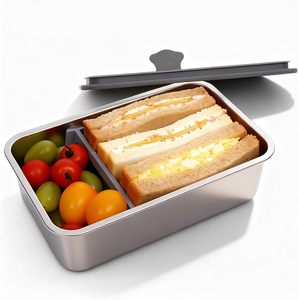 Boîte à lunch bento en acier inoxydable LIHONG pour adultes, récipient de stockage alimentaire anti-fuite, 42 oz/125 L, couvercle en verre, compatible micro-ondes et lave-vaisselle - Product Image 6