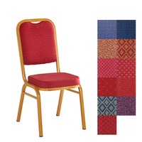 Chaises de banquet empilables pas chères pour hôtels et mariages, avec coussin en tissu et structure métallique, chaises de restaurant