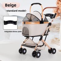 Poussette pliable multifonctionnelle Lanka pour animaux de compagnie avec roues pour chiens de petite et moyenne taille, chariot de voyage portable pour l'extérieur