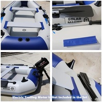 Bateau pneumatique de pêche Solar Marine 2,7 m pour 4 personnes, en PVC, avec plancher gonflable et tous les accessoires