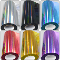 Film adhésif décoratif pour phares et feux arrière de voiture, effet laser arc-en-ciel, nid d'abeille hexagonal, fumé noir, 30 cm x 8 m