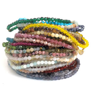 3mm Natural Crystal Quartz Faceted Rondelle <strong>Beads</strong> <strong>Bracelets</strong> Strand Elastic Beaded <strong>Bracelet</strong> Agate Zircon Garnet <strong>Beads</strong> - Product Image 6