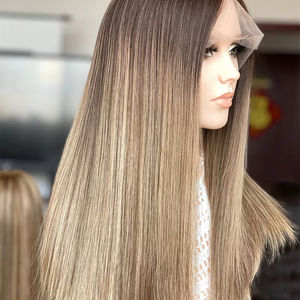 Cheveux européens certifiés Premium sans colle HD Lace Top perruque nœuds simples 5.0 Style droit 5.0 dentelle transparente pour les femmes blanches - Product Image 1